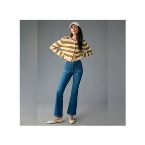 Pilcro & The Letterpress Yaya Patch Pocket Wide Leg High Rise Ankle Length Jeans